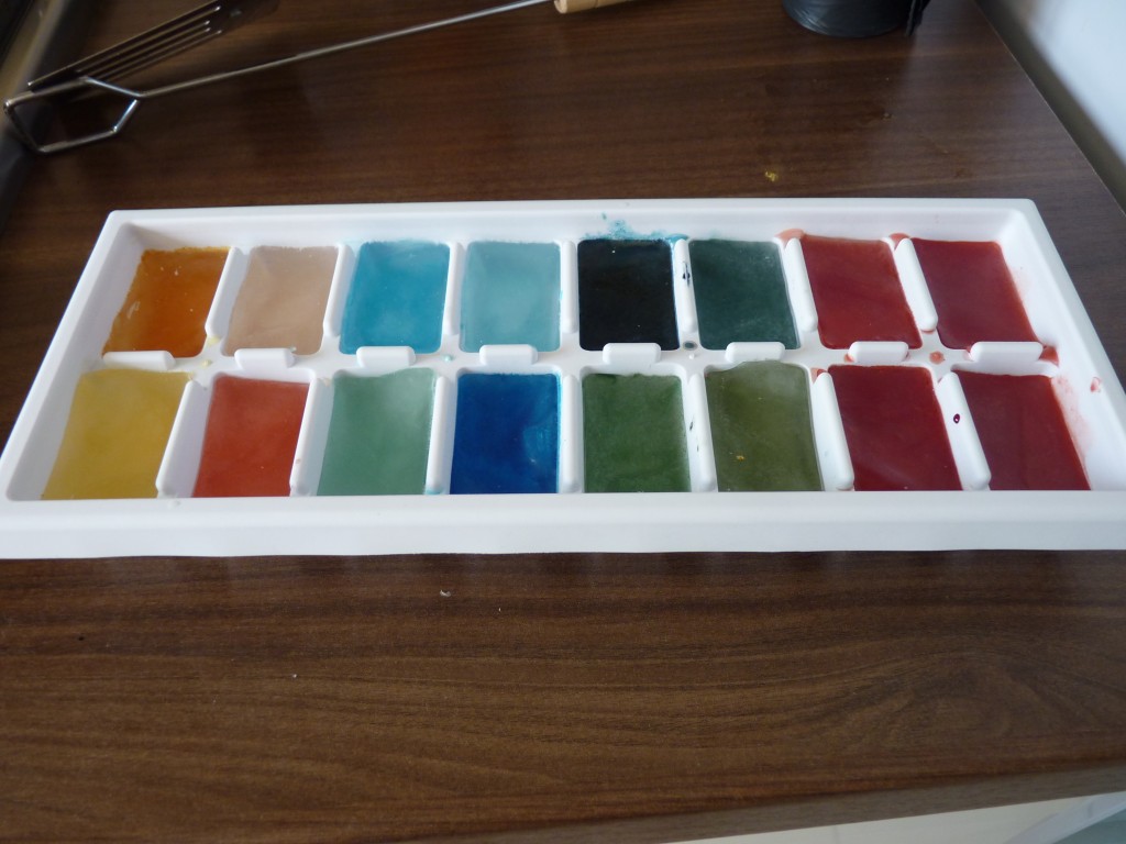 Ice cube paints, ready to go