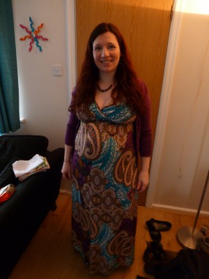My wedding outfit at 8 months pregnant with Monkey