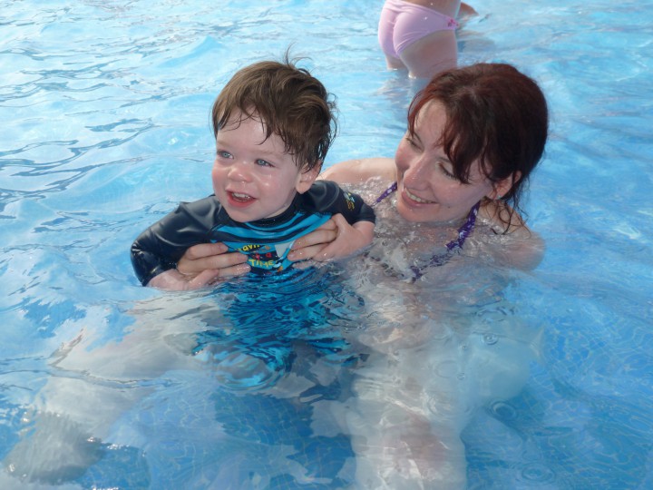 Loving swimming on our first holiday abroad