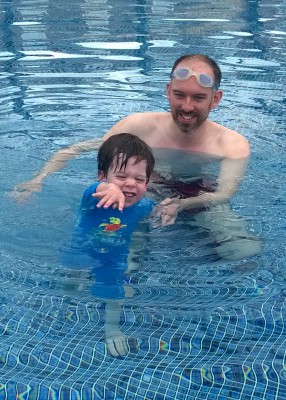 One of the times Monkey has actually enjoyed swimming